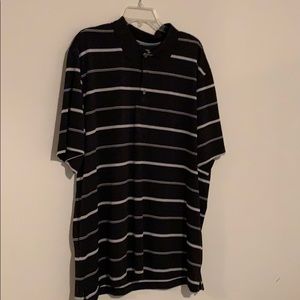 Short sleeve horizontal striped golf shirt
